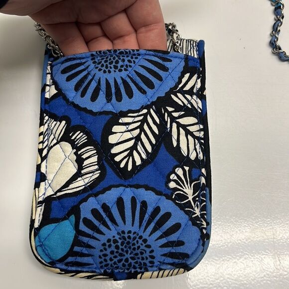 Vera Bradley Blue Bayou Cellphone Crossbody with Metal Braided Crossbody Strap - Picture 3 of 11